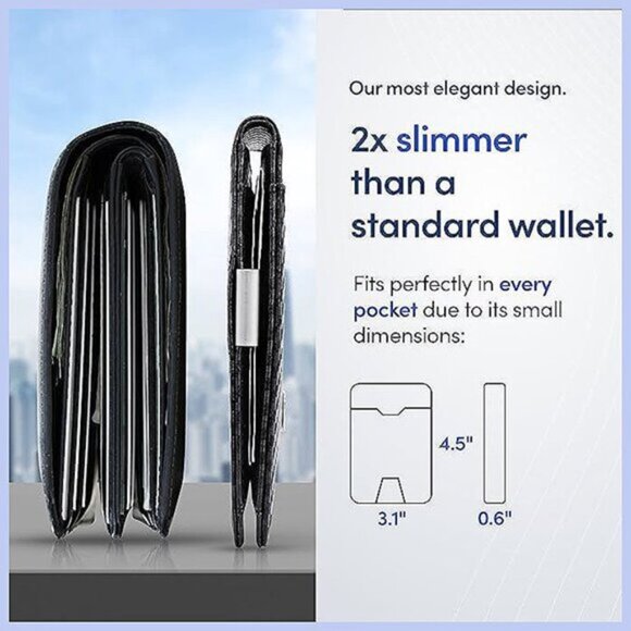 TRAVANDO AirTag* Wallet Mens Wallet with Money Clip Air , Carbon & Orange - Picture 5 of 6